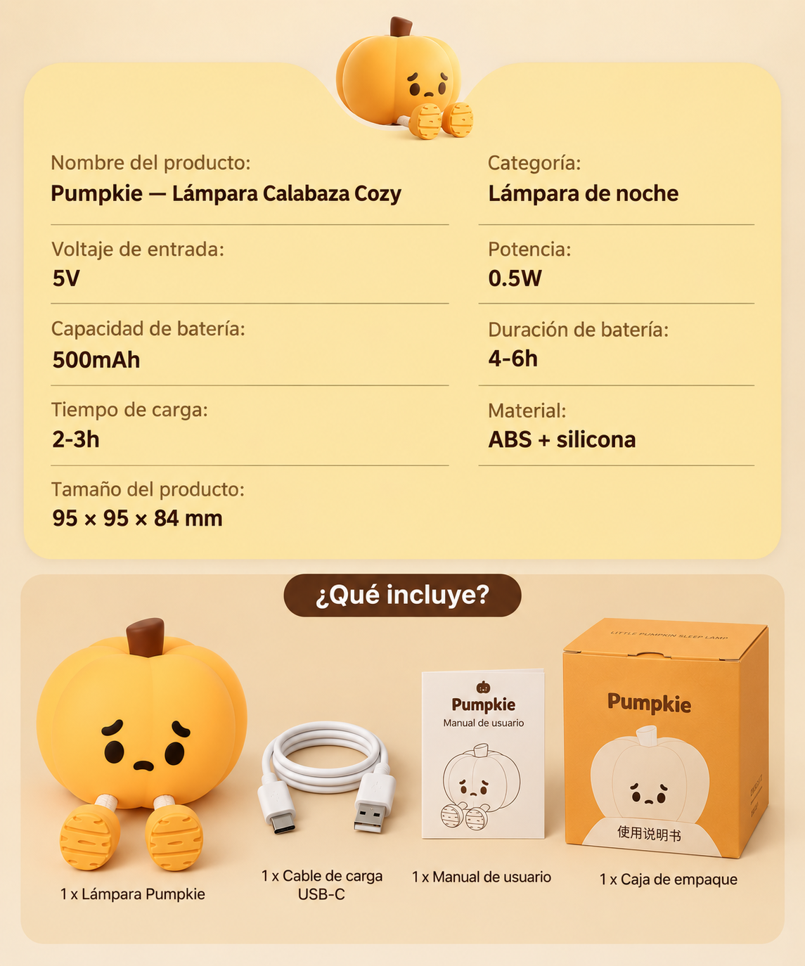 Pumpkie — Lámpara Calabaza Cozy